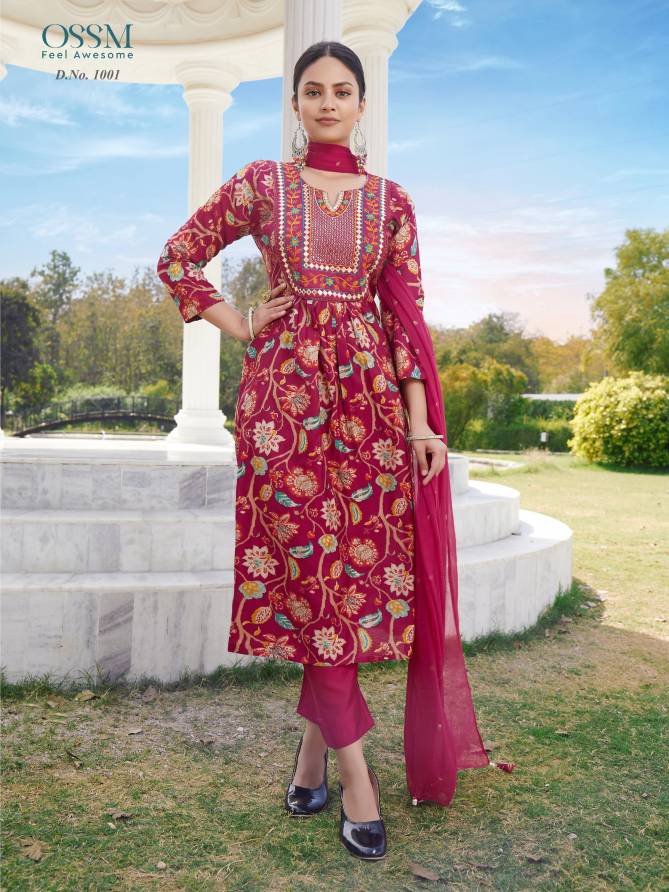 Morni By Ossm Modal Foil Printed Embroidery Kurti With Bottom Dupatta Wholesale Market In Surat With Price